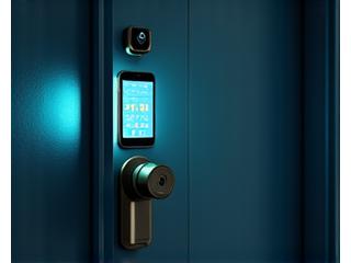 스마트폰으로 현관문과 현관 CCTV를 확인하는 모습